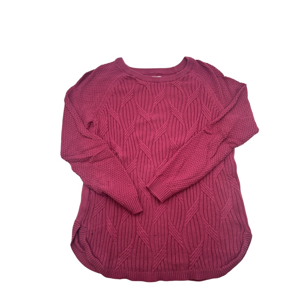 Sonoma Goods For Life Womens Berry Pink Cable Knit Sweater Size L